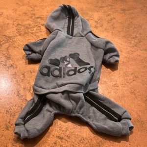 NEW ADIDOG HOODIE TRACK SUIT GRAY XL